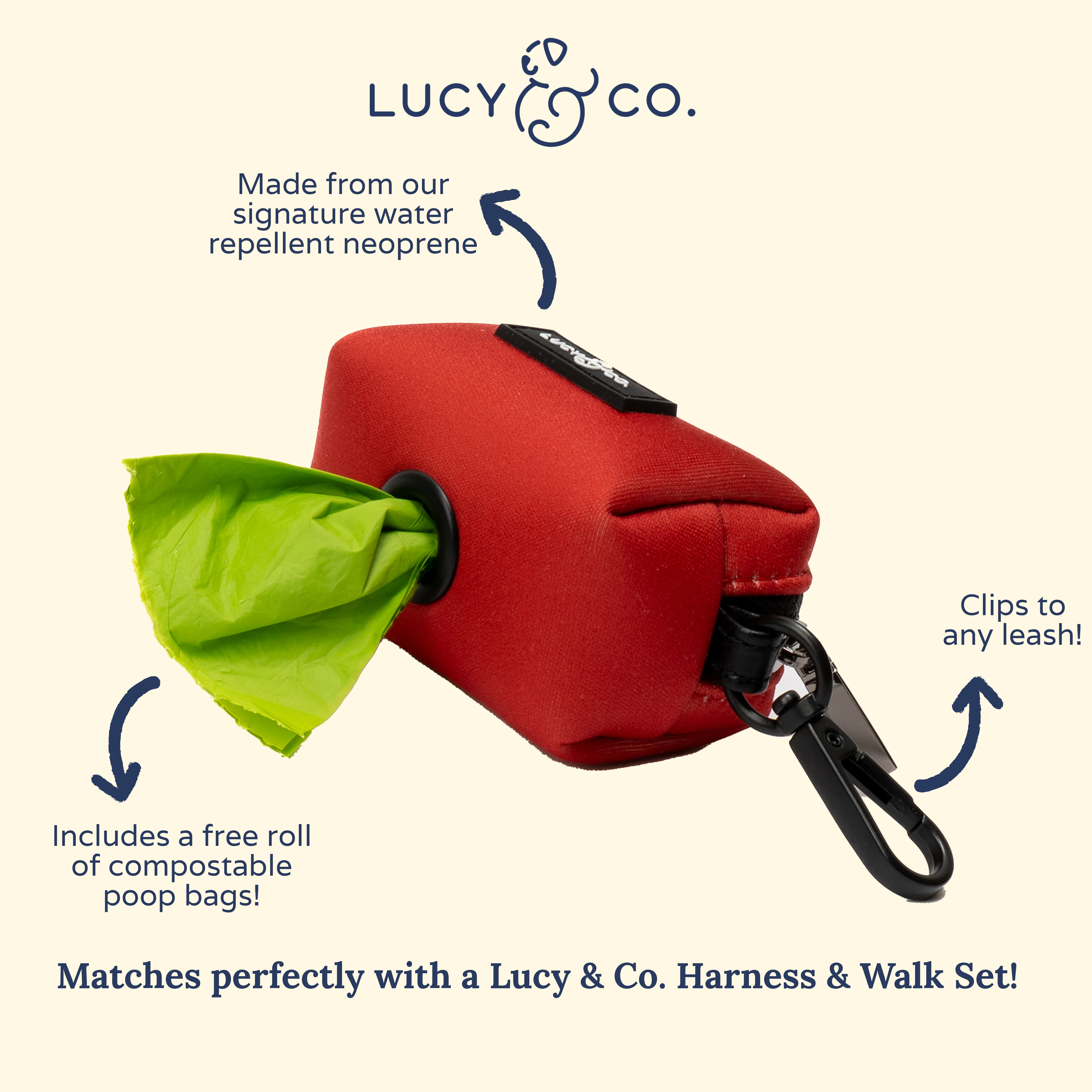 Cherry Red Poop Bag Holder - Image 3