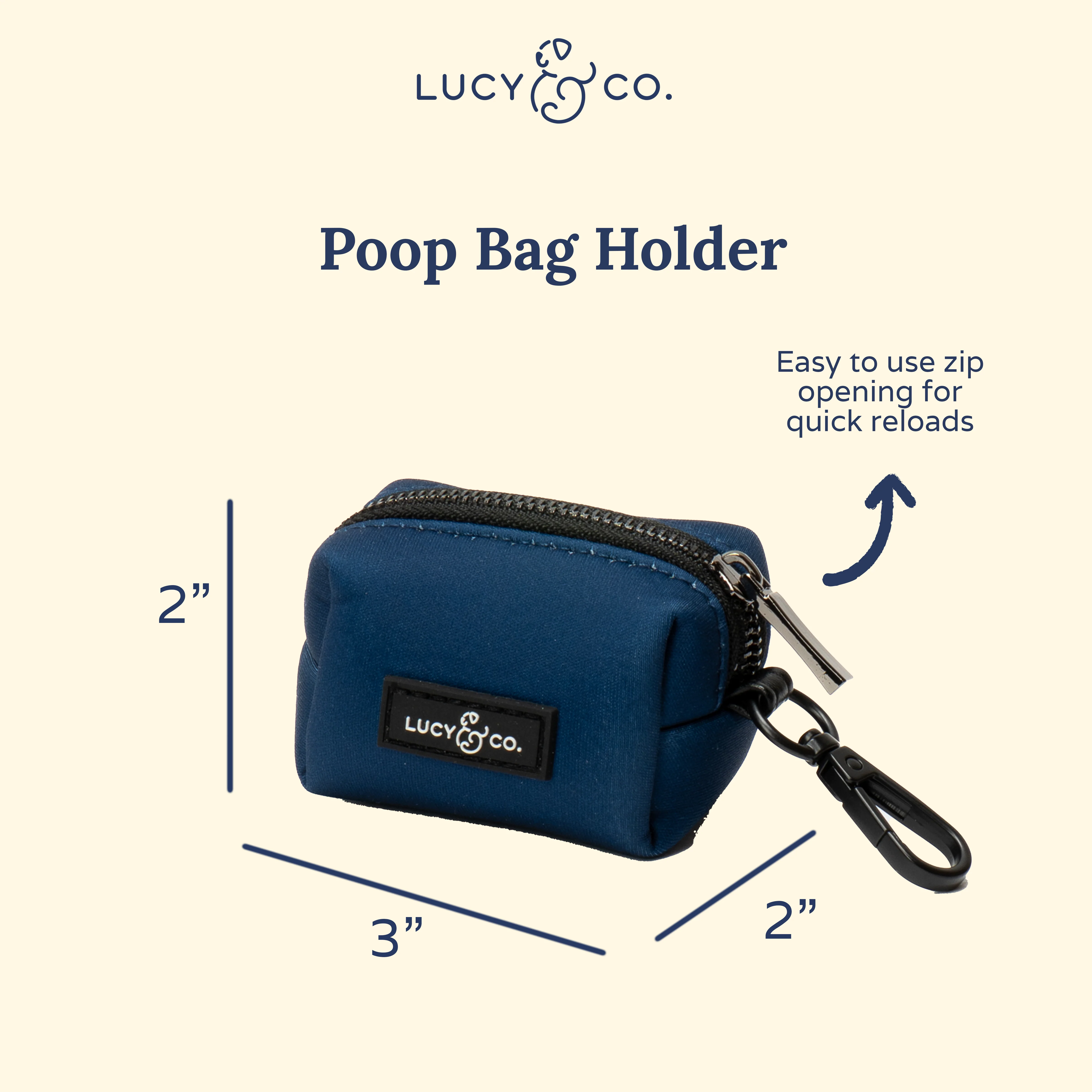 Navy Poop Bag Holder - Image 3