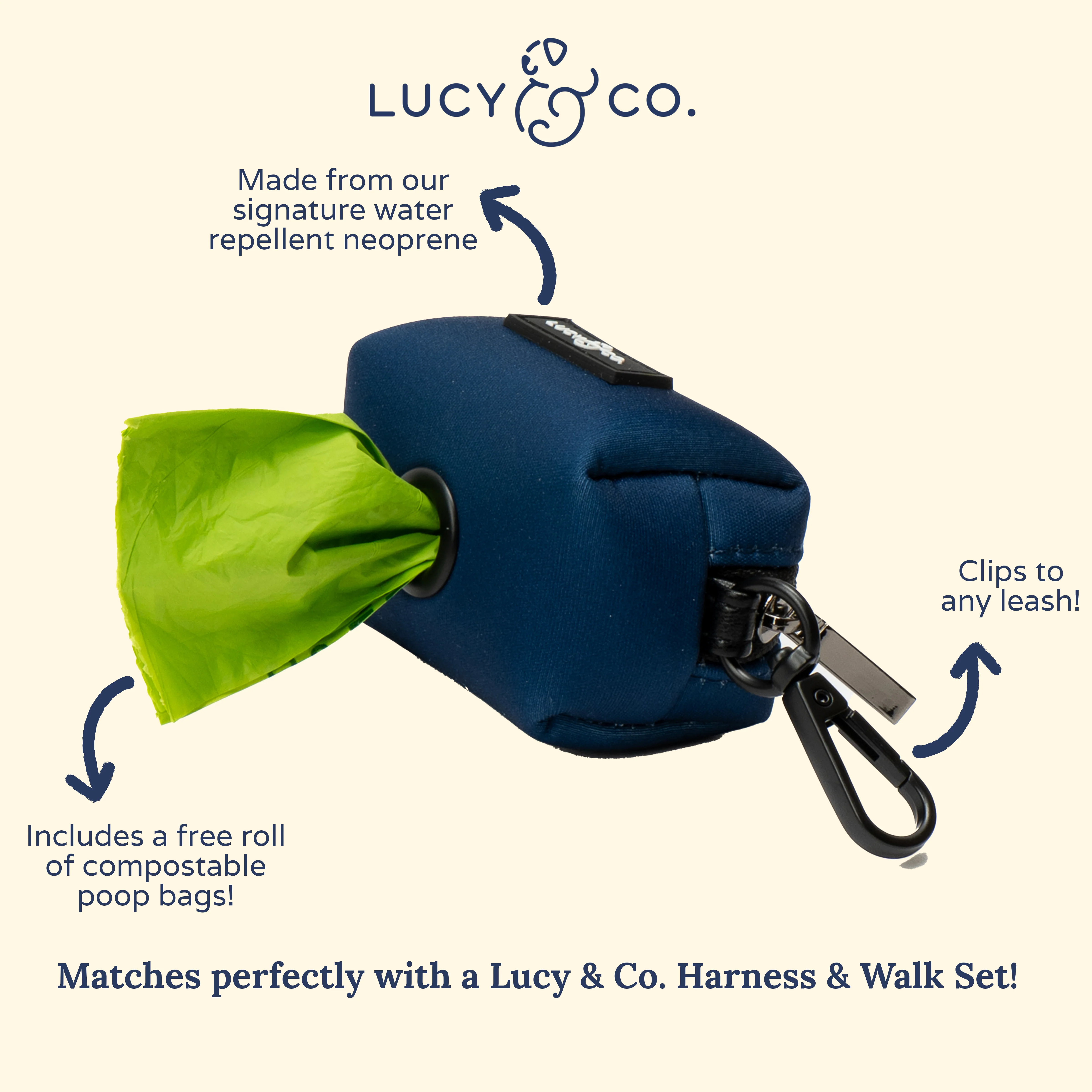 Navy Poop Bag Holder - Image 4