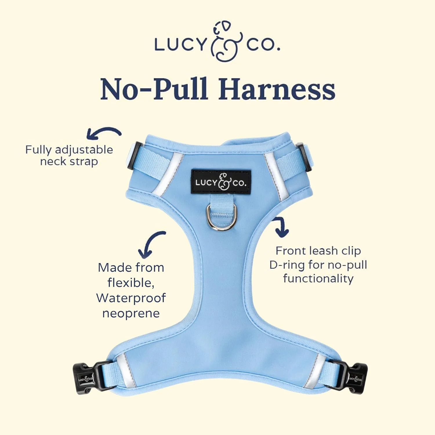 Denim Blue No-Pull Harness - Image 4