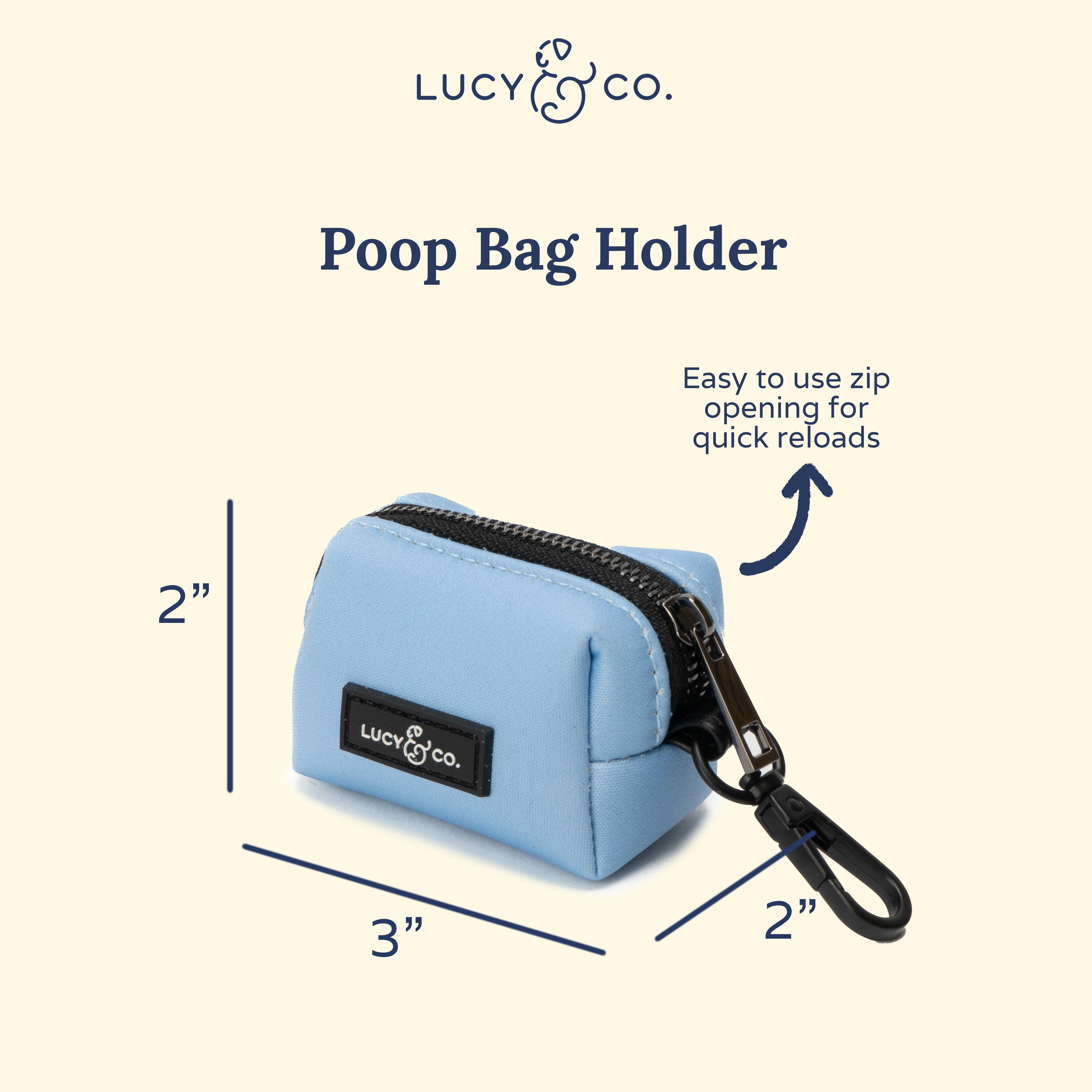 Denim Blue Poop Bag Holder - Image 3