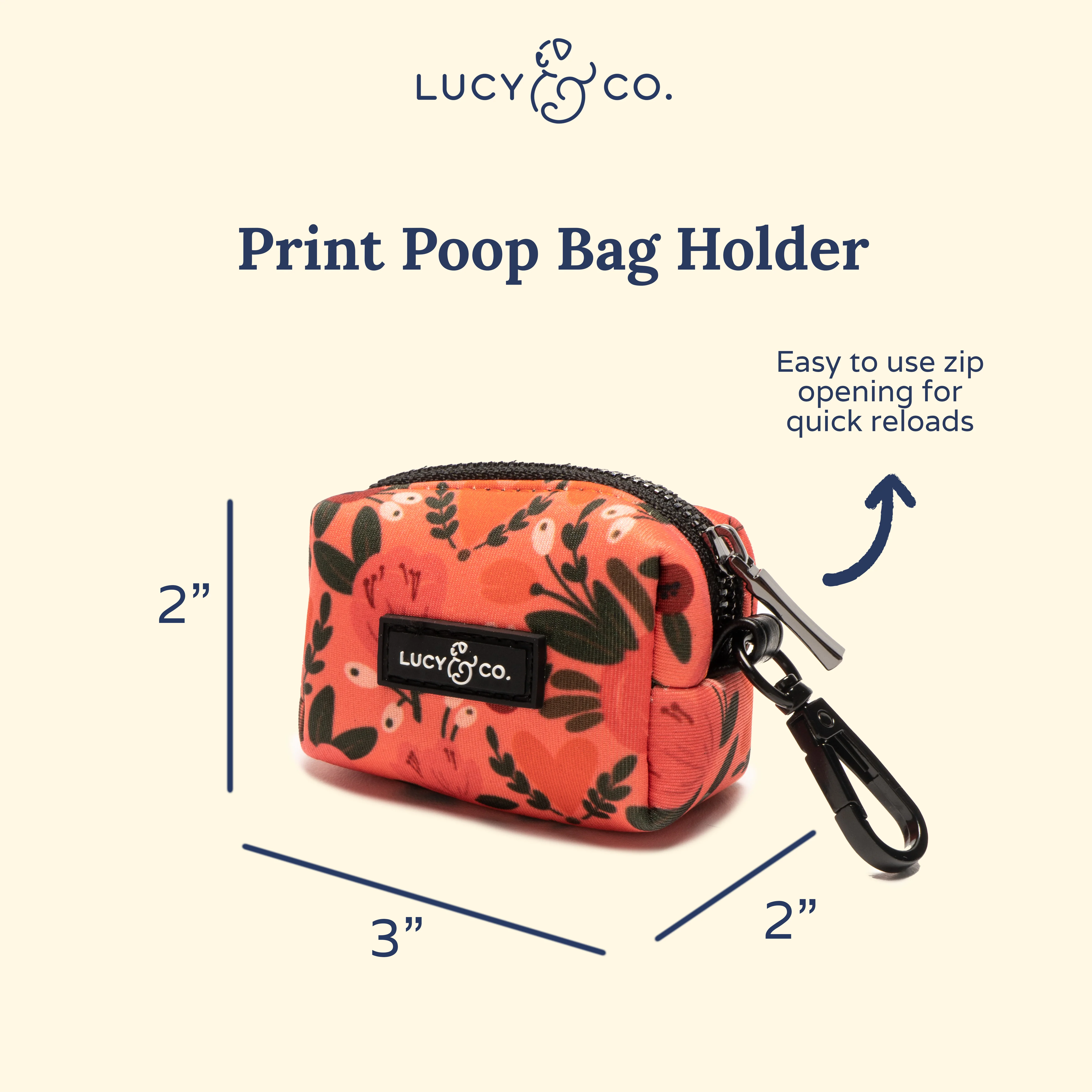 Posy Pink Poop Bag Holder - Image 3