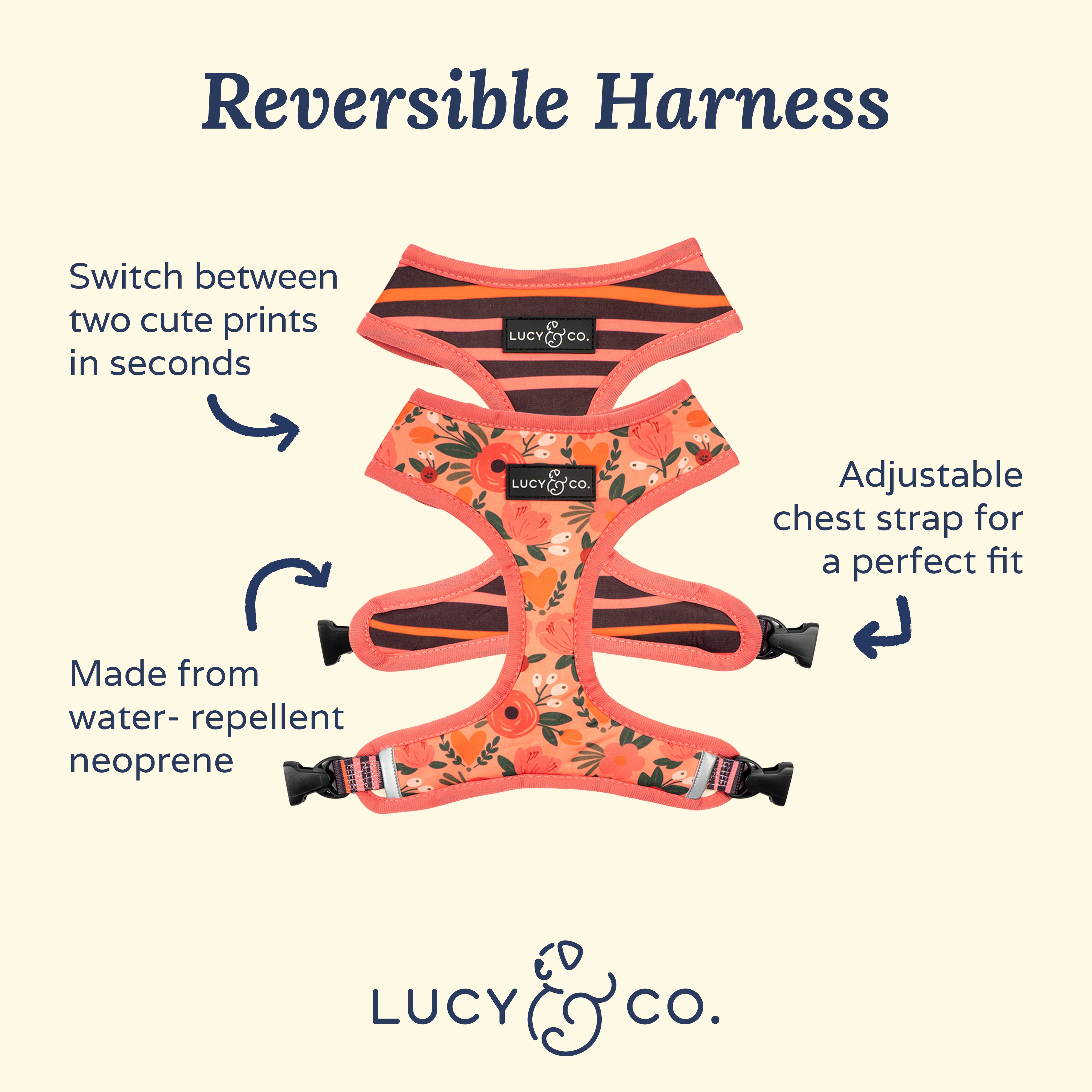 Posy Pink Reversible Harness - Image 5