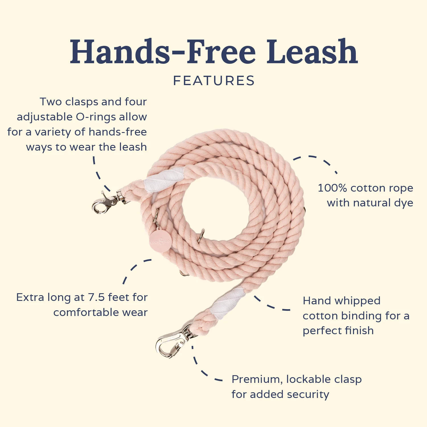 Rosewater Hands-Free Rope Leash - Image 3