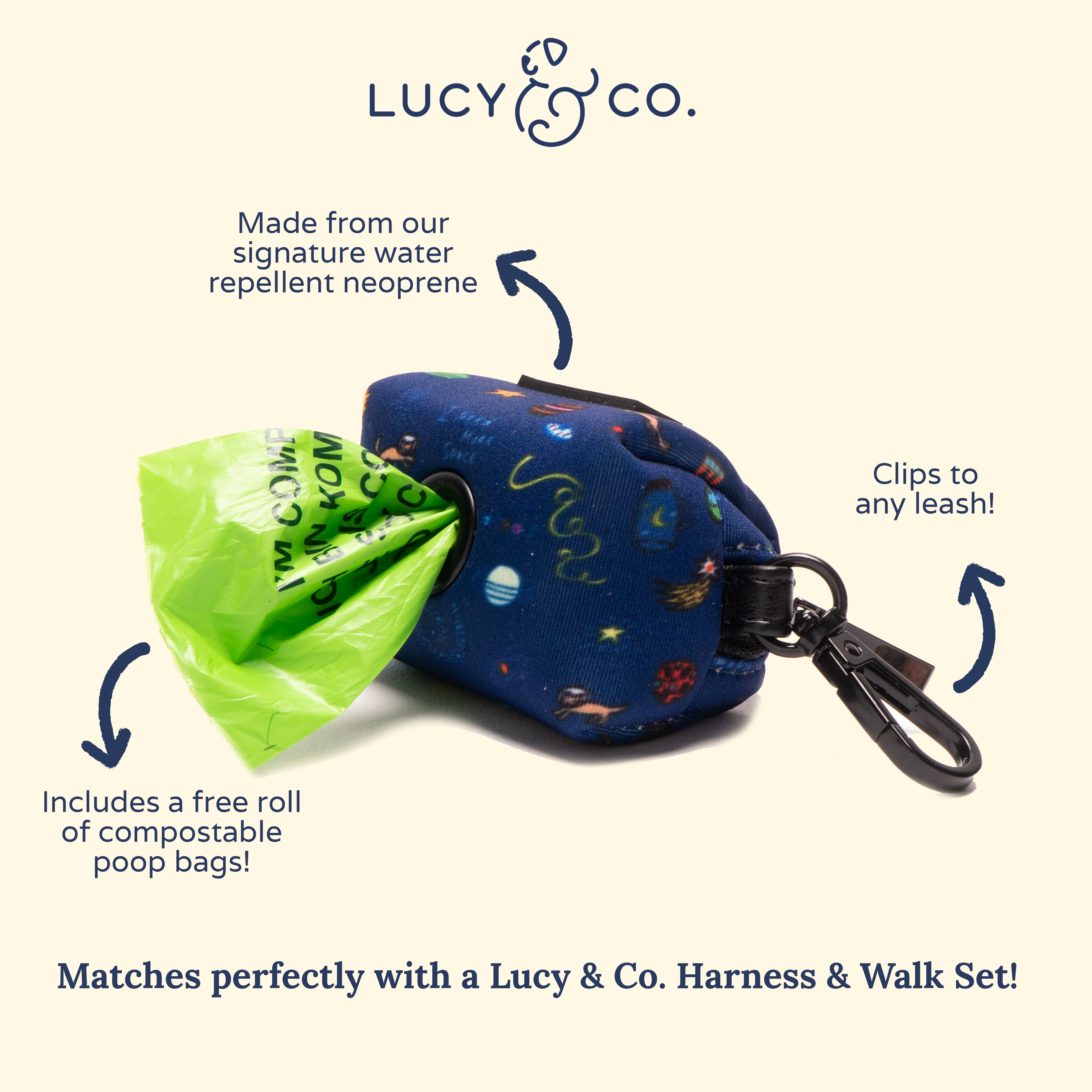 Space Doodle Poop Bag Holder - Image 4